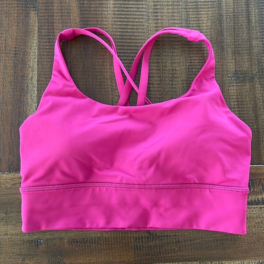 Lululemon longline energy bra in hot pink!